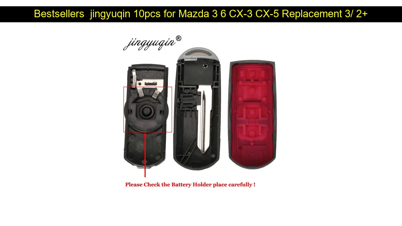 New Arrivals jingyuqin 10pcs for Mazda 3 6 CX-3 CX-5 Replacement 3/ 2+1/ 4 Button Smart Remote Car