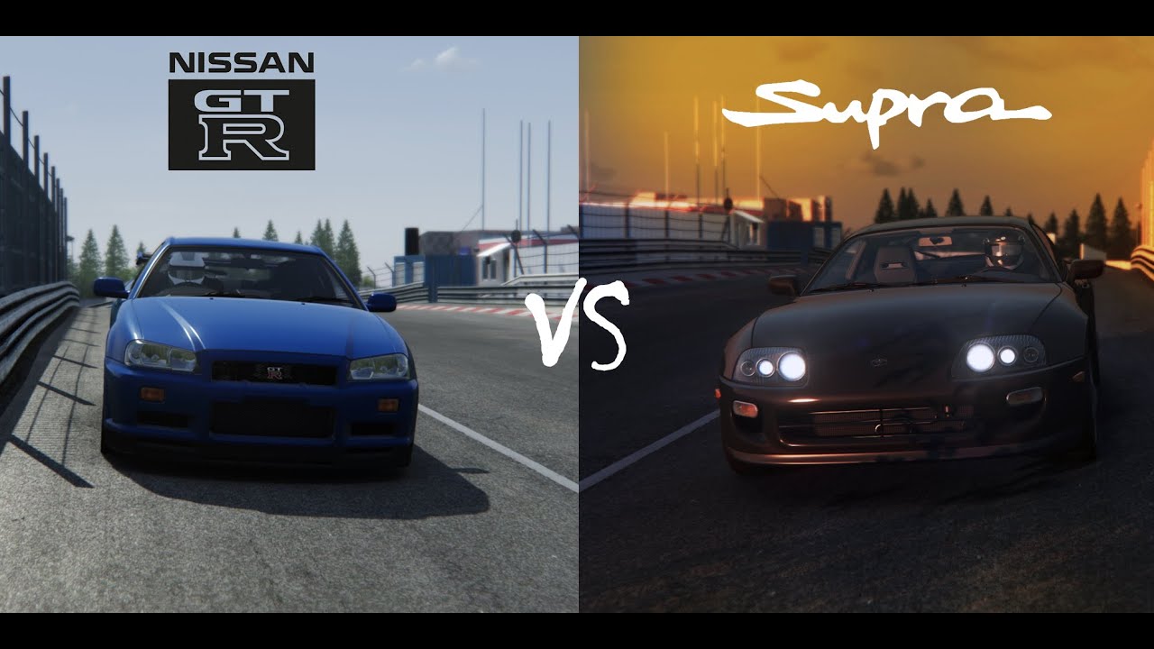 Nissan R34 Challenges Toyota Supra (MK-IV) to a race at the Nordschleife | Assetto Corsa | G29