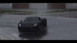Realistic 2014 Porsche 918 Drifting In The Rain At The Nürbrugring GP Circuit In Forza Motorsport 7