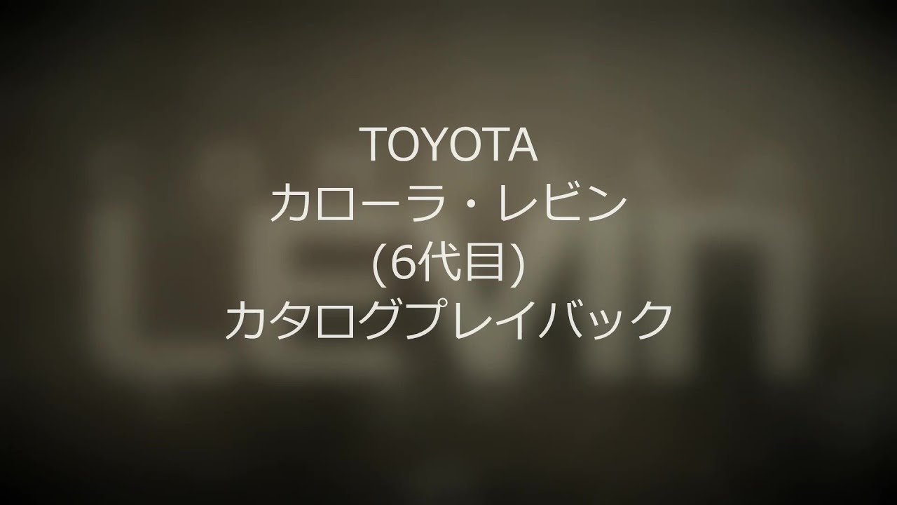 【自動車カタログ】TOYOTAカローラ・レビン（AE101前期型)