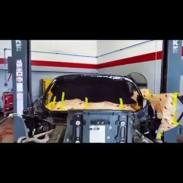 Chevrolet Corvette Stingray collision repair on a Celette car frame machine at LA Collision Center