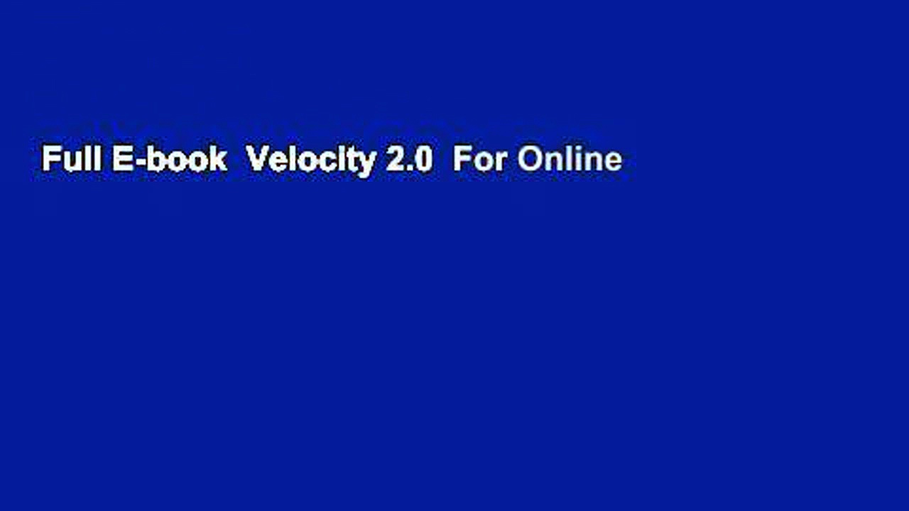 Full E-book  Velocity 2.0  For Online