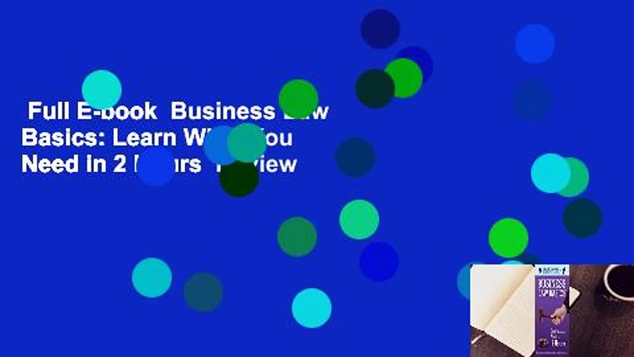 Full E-book  Business Law Basics: Learn What You Need in 2 Hours  Review