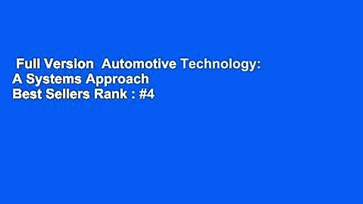 Full Version  Automotive Technology: A Systems Approach  Best Sellers Rank : #4