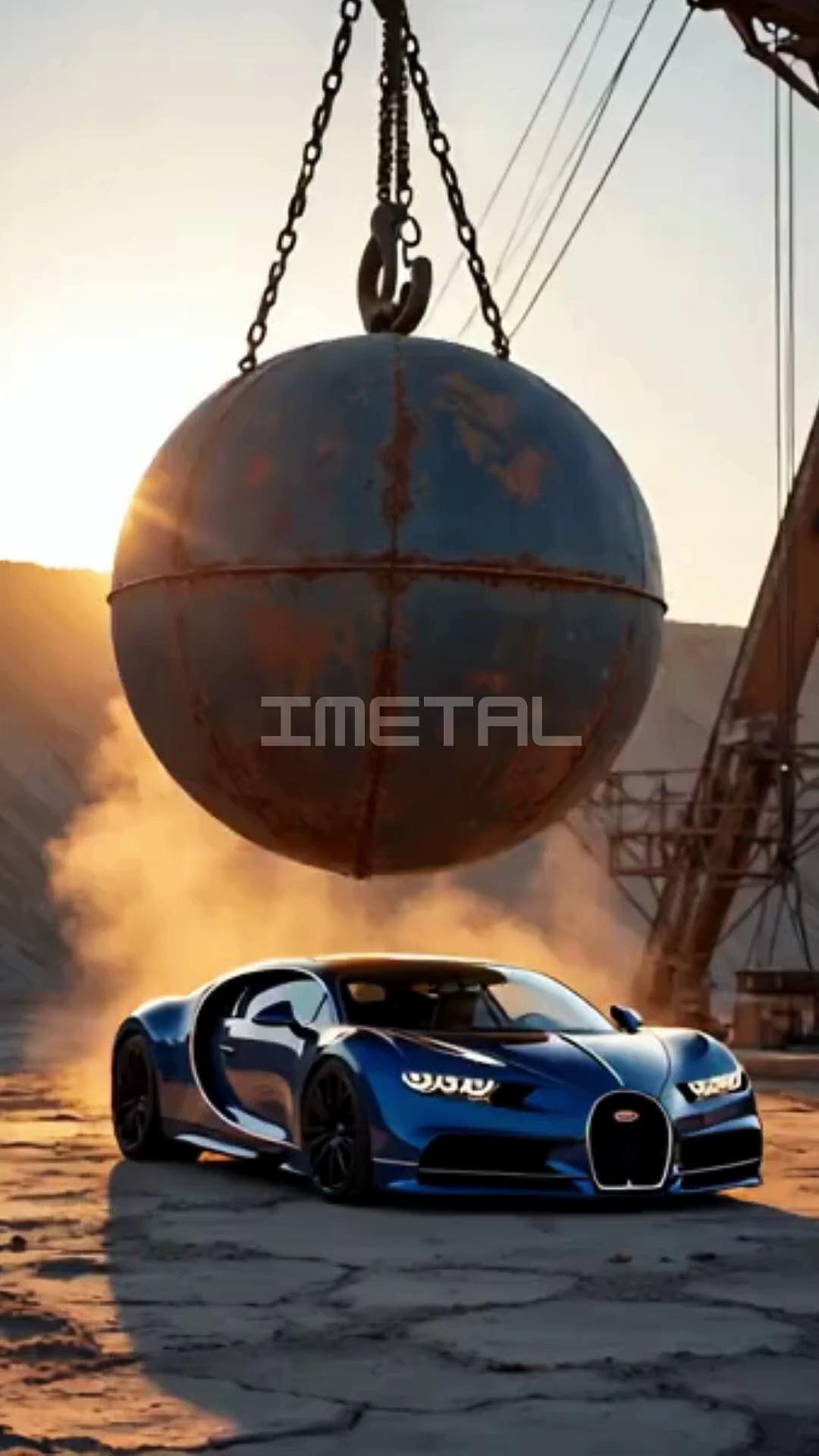 CRUSHING A $3 MILLION BUGATTI CHIRON WITH A WRECKING BALL!