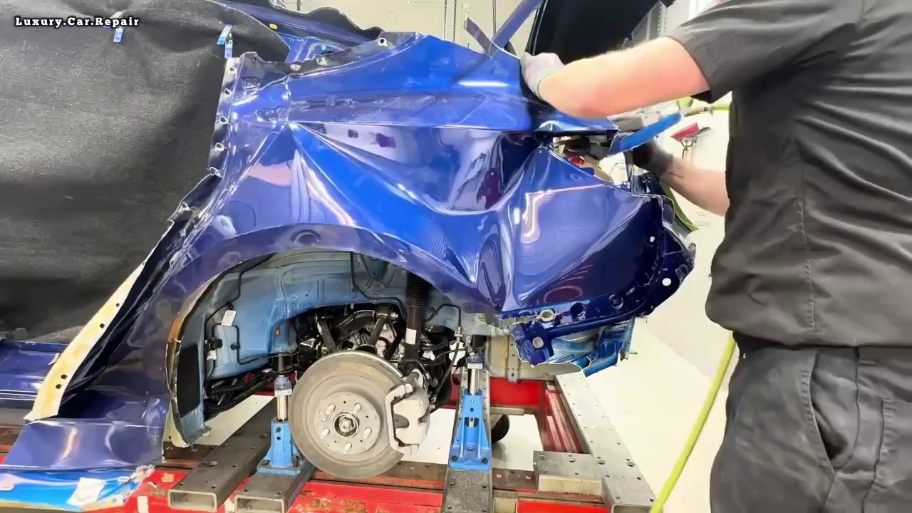 (part 2) Step-by-Step Guide_ Fixing a Tesla Model 3 Rear End on the Celette Bench
